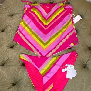 Trina Turk Bathing Suit Top Size 8 Bottom Size 10 Multi Color NWT Retail $170